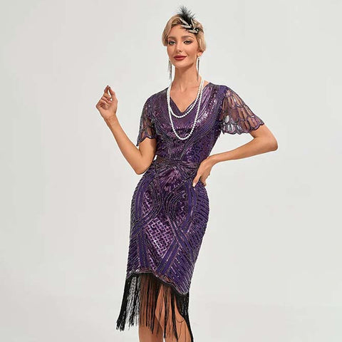 Robe style gatsby vintage années 20 retro charleston dress femme