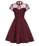 Robe années 30 bordeaux vintage style retro dress élégant