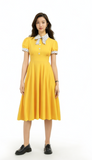 Robe années 30 jaune vintage style retro dress élégant
