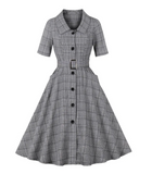 Robe vintage grise retro dress femme style élégant