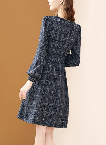 Robe vintage boutonnée devant retro dress femme élégant