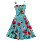 Robe rockabilly bleue vintage pin-up blue dress retro femme