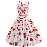Robe cerises rétro vintage pin-up cherry dress femme élégant