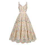 Robe Beige de Soirée Longue Vintage