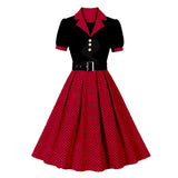 Robe rockabilly chemisier à pois vintage style retro dress années 50