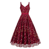 Robe Bordeau de Soirée Longue Vintage
