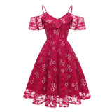 Robe Rose de Cocktail Vintage Pour Mariage