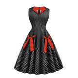 Robe pin up à pois avec noeuds vintage retro rockabilly dress