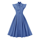Robe années 30 vintage bleue retro dress femme élégant