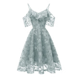 Robe Grise de Cocktail Vintage Pour Mariage