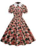 Robe rosier pin up vintage retro rockabilly floral dress femme