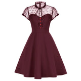 Robe années 30 bordeaux vintage style retro dress élégant