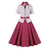 Robe vintage vichy retro dress femme style carreaux