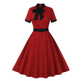 Robe bordeaux rockabilly vintage retro pin-up dress femme