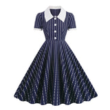 Robe vintage rayée dress retro femme classique