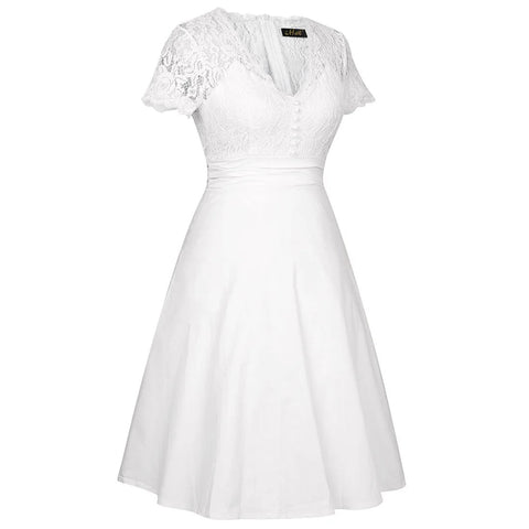 Robe années 30 blanche vintage style retro dress élégant