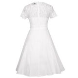 Robe blanche vintage années 30 retro art déco dress classique