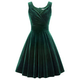 Robe Verte en Velours Années 30