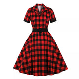 Robe vintage tartan rockabilly retro dress femme style