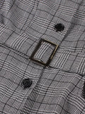 Robe grise vintage retro fashion dress femme chic