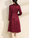 Robe vintage rouge retro red dress lady sophistiqué