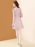 Robe rose vintage retro fashion dress femme élégant