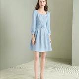 Robe vintage tweed retro dress femme élégant fashion