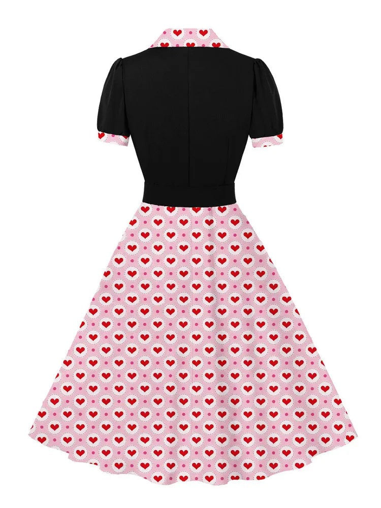 Robe Motif Coeur Vintage