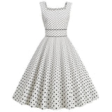 Robe Blanche Pin Up à Pois