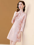 Robe vintage rose pâle retro fashion dress femme style