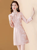 Robe vintage rose pâle dress retro femme classique