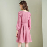 Robe tweed vintage retro fashion dress femme classique