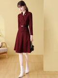 Robe vintage automne hiver dress retro femme élégant classique