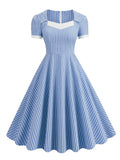 Robe Bleu Trapèze Vintage