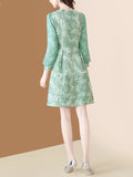 Robe turquoise vintage retro dress femme tenue
