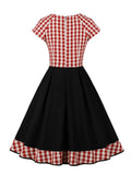 Robe pique-nique à carreaux rockabilly vintage retro pin-up dress