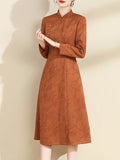 Robe vintage marron dress retro femme élégant classique