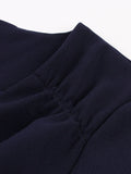 Robe vintage bleu marine retro fashion dress femme élégant