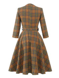 Robe tartan vintage années 30 retro dress femme élégant