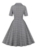 Robe grise vintage retro dress femme style authentique