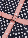 Robe bleue à pois blanc vintage retro dress femme style