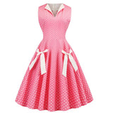 Robe pin up à pois avec noeuds vintage retro rockabilly dress