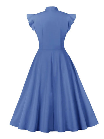 Robe vintage bleue années 30 retro dress femme classique