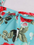 Robe bleue rockabilly vintage retro blue dress pin-up lady