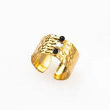 Bague Rétro Femme - Ajustable / Noir