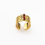Bague Rétro Femme - Ajustable / Rouge