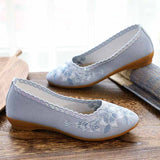 Ballerines vintage bleues années 50 chaussures rétro pin-up
