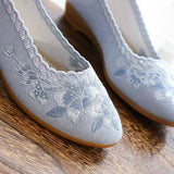Ballerines années 50 bleues style rockabilly vintage