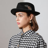 Chapeau vintage retro femme noir taille unique élégant