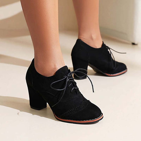 Chaussures derby noires années 50 vintage retro femme